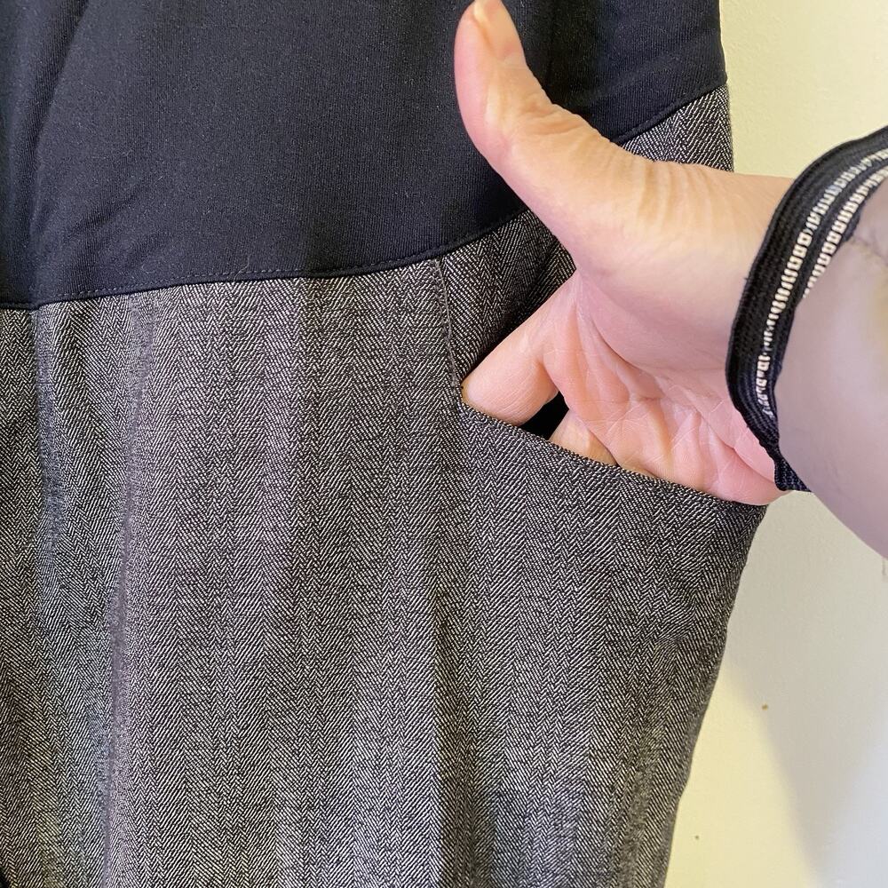 LIZ LANGE Maternity Casual Dress Pants Flare Leg PullOn Pocket Gray Black Y2K 18 - Picture 9 of 11